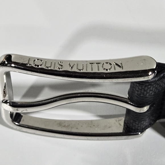 LOUIS VUITTON Sz 36 Belt M/L Sanctuary Force Damier Graphite Black Mens 32"-36". - Picture 5 of 16